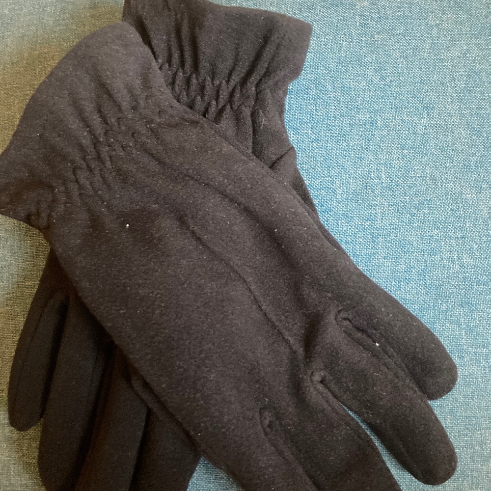 Mens fleece black gloves XL